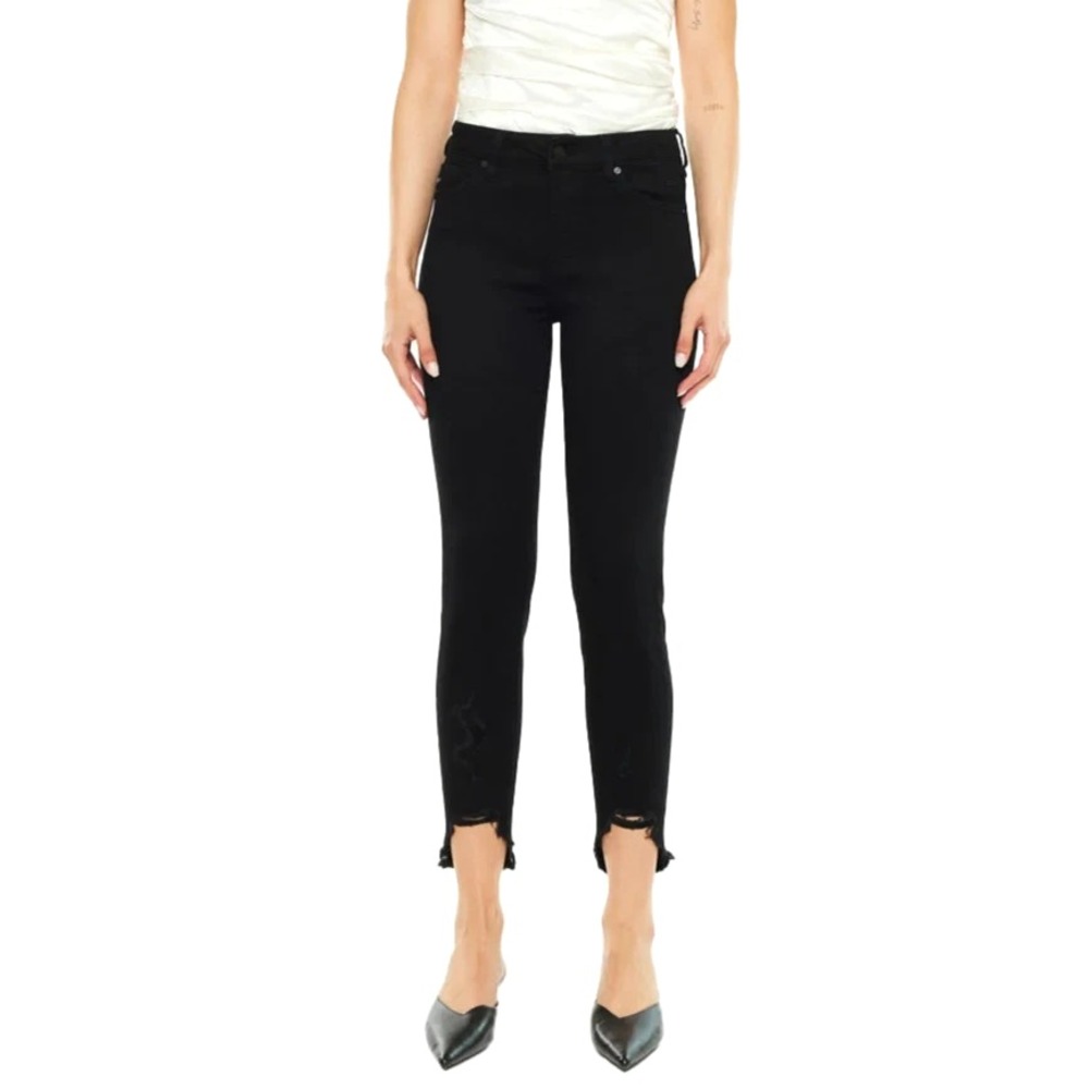 KANCAN Black CHRISTINA Distressed/Destroyed HIGH-RISE ANKLE SKINNY JEANS 5/26